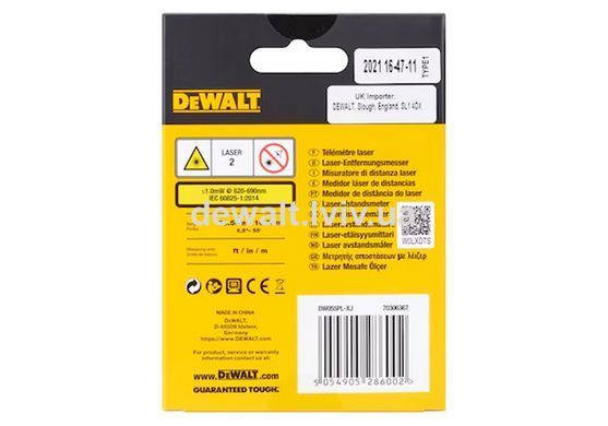 Дальномер лазерный DeWALT DW055PL