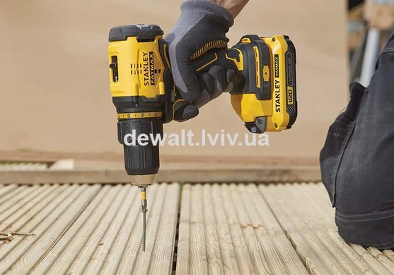 Дриль-шурупокрут безщітковий акумуляторний STANLEY FATMAX SFMCD710D2K