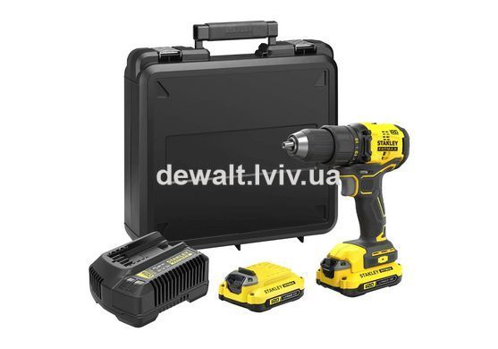 Дриль-шурупокрут безщітковий акумуляторний STANLEY FATMAX SFMCD710D2K