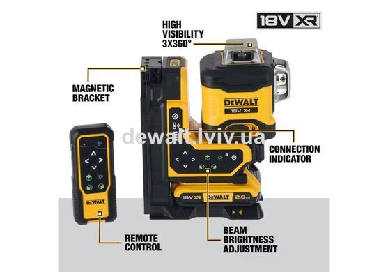 Уровень лазерный линейный DeWALT DCLE34035D1