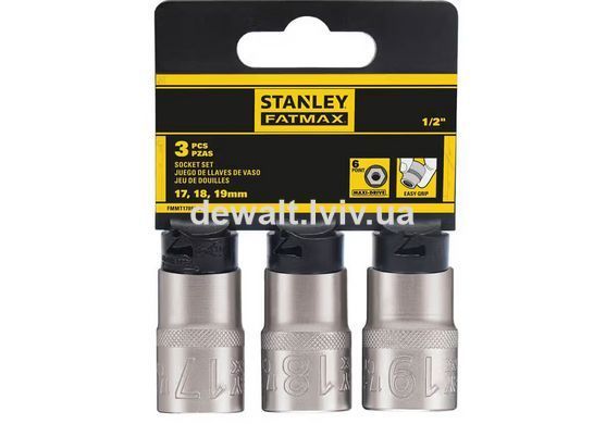 Набор торцевых головок 1/2 Maxi Drive с шестигранным профилем, 3 шт: 17, 18, 19 мм. STANLEY FMMT17094-0
