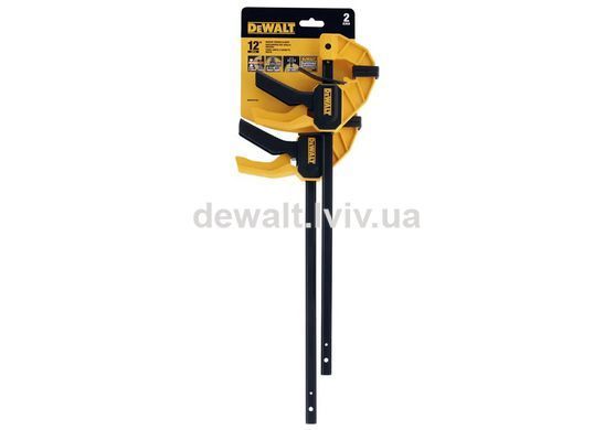 Струбцини М тригерні з максимальним зусиллям стиснення 63 кг, 2 шт DeWALT DWHT0-83158
