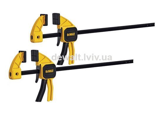 Струбцини М тригерні з максимальним зусиллям стиснення 63 кг, 2 шт DeWALT DWHT0-83158