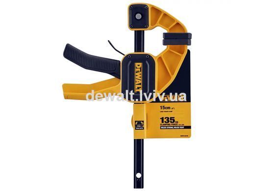Струбцина L триггерна з максимальним зусиллям стиснення 135 кг DeWALT DWHT0-83192