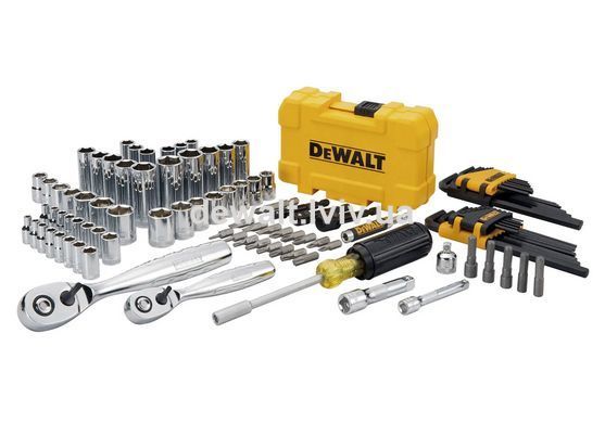 Набор головок, бит, ключей шестигранных 1/4 и 3/8, 108 предметов. DeWALT DWMT73801-1