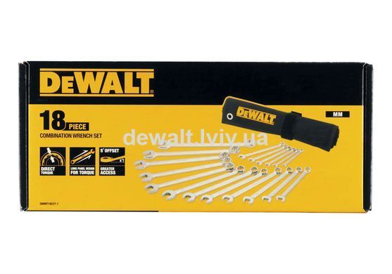 Набір ключів комбінованих, 18 штук DeWALT DWMT19237-1