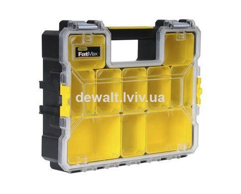 Органайзер професійний FATMAX SHALLOW PRO METAL LATCH, вологозахисний, розмірами 446x116x357 мм STANLEY 1-97-518
