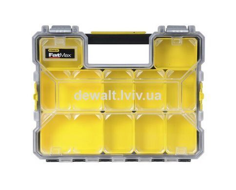 Органайзер професійний FATMAX SHALLOW PRO METAL LATCH, вологозахисний, розмірами 446x74x357 мм STANLEY 1-97-517
