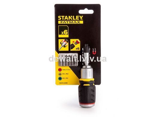 Викрутка - набір Stubby, реверсивна, з шістьма змінними бітами STANLEY FMHT0-62688