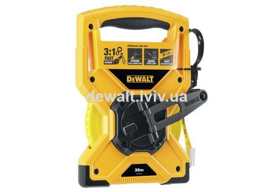 Рулетка измерительная FIBREGLASS длиной 30 м, шириной 12 мм, лента со стекловолокном DeWALT DWHT34218-0