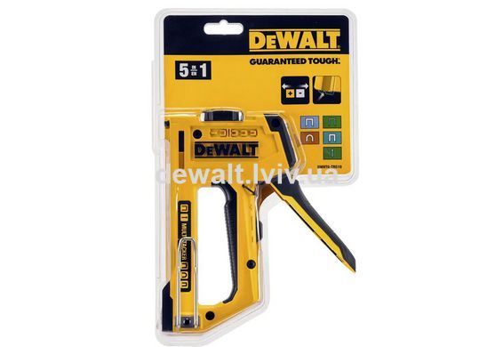 Степлер MULTI TACKER 5 в 1 скоби тип A, G, H 6-14мм, цвяхи J 12, 15 мм. DeWALT DWHT0-TR510
