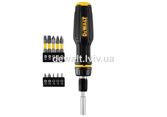 Викрутка - набір FULL FIT Telescoping, зі змінними бітами, 10 біт DeWALT DWHT68001-0