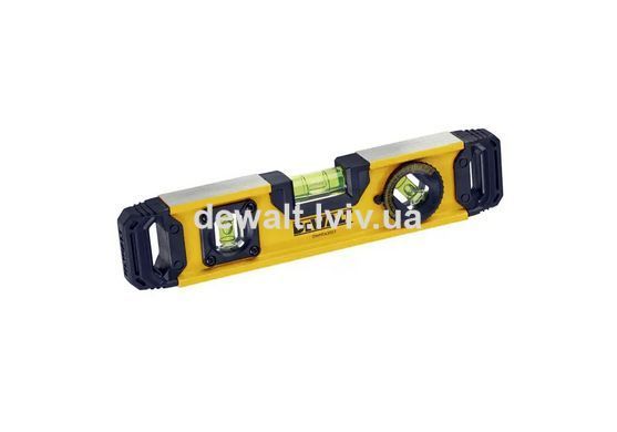Уровень TORPEDO из алюминия длиной 250 мм с 3 капсулами и магнитами DeWALT DWHT0-43003