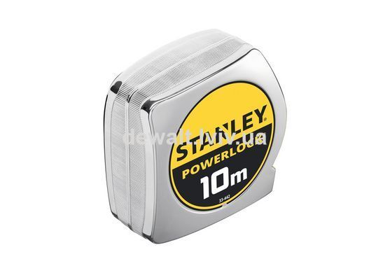 Рулетка измерительная Powerlock&reg; длиной 10 м, шириной 25 мм в хромированном пластмассовом корпусе STANLEY 0-33-442