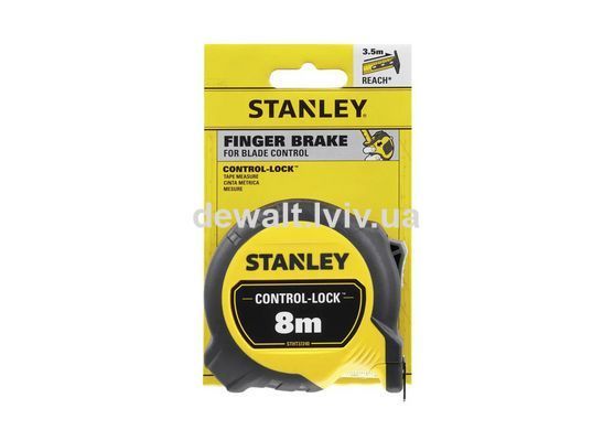 Рулетка вимірювальна CONTROL-LOCK довжиною 8 м, STANLEY STHT37240-3