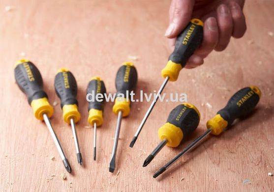 Викрутка Cushion Grip довжиною 100 мм з паралельним жалом під шліц SL 4.0 STANLEY STHT16195-0