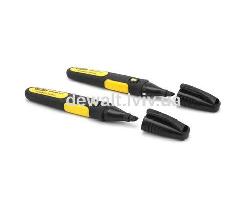 Набор из двух плоских маркеров FatMax® с плоским наконечником и стойкими черными чернилами STANLEY 0-47-314
