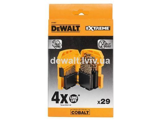 Набор сверл по металлу INDUSTRIAL COBALT EXTREME диаметры 1-13 мм, 29 шт., DeWALT DT4957