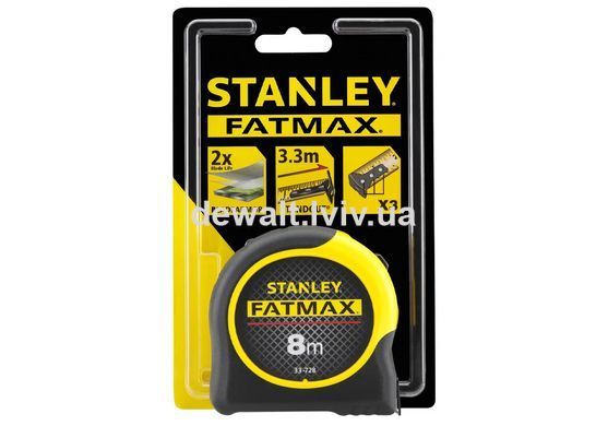 Рулетка измерительная FatMax Blade Armor длина 8 м, ширина 32 мм в корпусе из АВС-пластика STANLEY 0-33-728