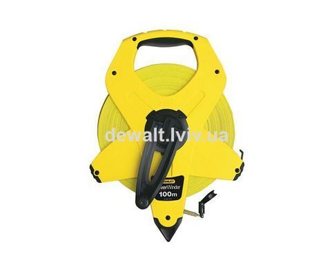 Рулетка вимірювальна PowerWinder Fiberglass довжиною 100 м, шириною 12.7 мм, стрічка зі скловолокном STANLEY 2-34-777