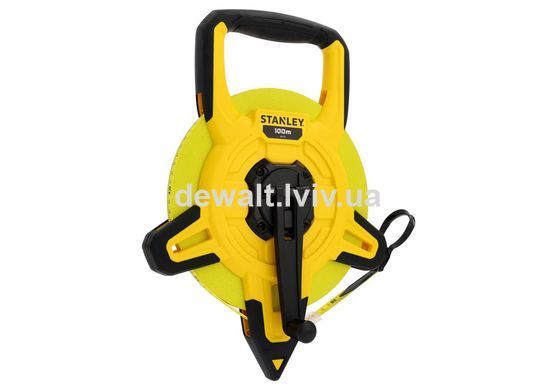Рулетка вимірювальна PowerWinder Fiberglass довжиною 100 м, шириною 12.7 мм, стрічка зі скловолокном STANLEY 2-34-777