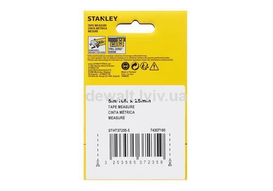 Рулетка вимірювальна CONTROL-LOCK довжиною 5 м/16, STANLEY STHT37235-5
