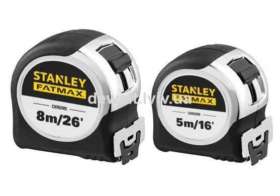 Рулетки вимірювальні FatMax&reg;, 5м/16х25мм + 8/26х25, в хромованому корпусі STANLEY FMHT43041-0