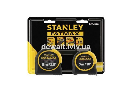 Рулетки вимірювальні FatMax&reg;, 5м/16х25мм + 8/26х25, в хромованому корпусі STANLEY FMHT81745-0
